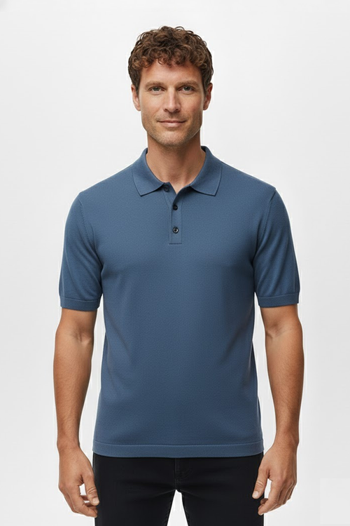 Camisa Polo Masculina em Seda Gelo Fiorinni