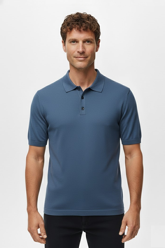 Camisa Polo Masculina em Seda Gelo Fiorinni