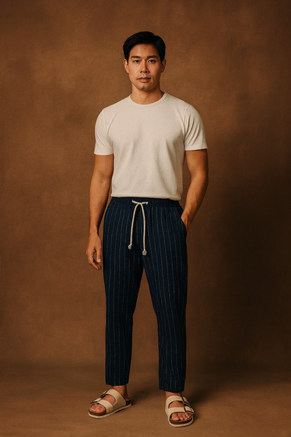 Calça Linho Listrada Fiorinni F084