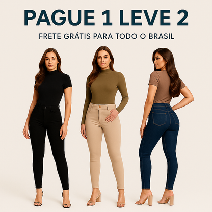 Kit com 2 Calças Jeans Modeladoras que Afinam e Valorizam o Corpo