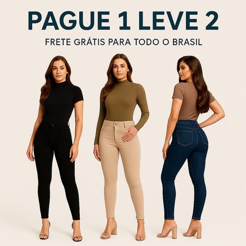 Kit com 2 Calças Jeans Modeladoras que Afinam e Valorizam o Corpo