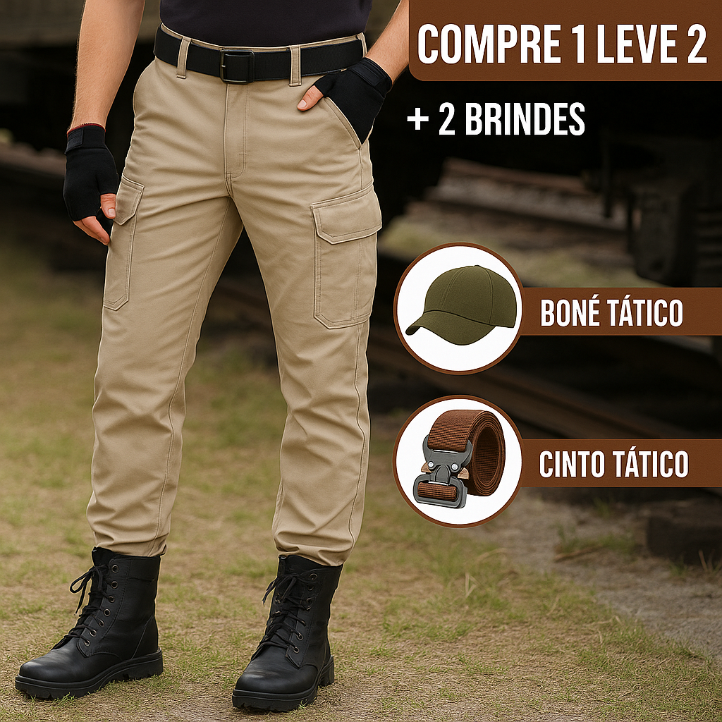 [2 PELO PREÇO DE 1] Calça Tática Steel Bravante + [Brindes Exclusivos]