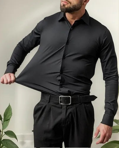 (COMPRE 1 LEVE 2) Camisa Social Masculina Slim Com Elastano Premium