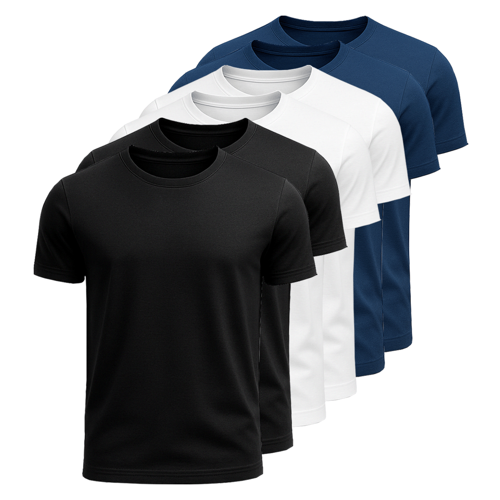 Kit 6 Camisetas Algodão Egípcio