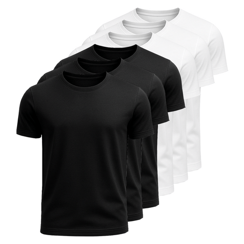 Kit 6 Camisetas Algodão Egípcio