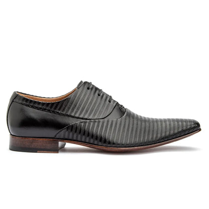 Sapato Vittorio Social Oxford com Textura Preto - 328
