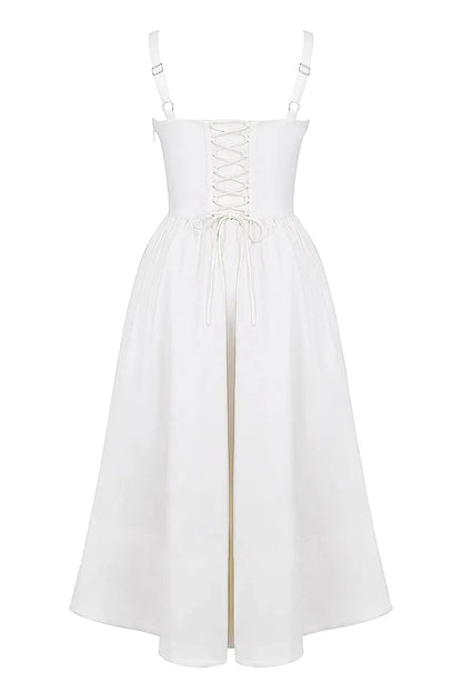 Vestido Midi Modelador Branco - Modelo Aghata