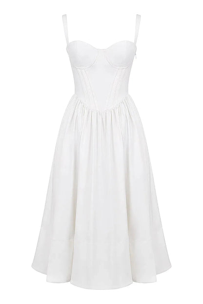 Vestido Midi Modelador Branco - Modelo Aghata