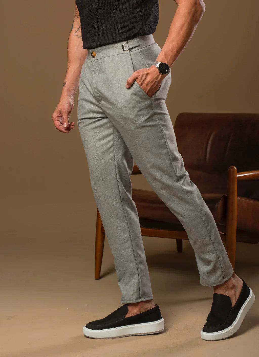 Calça Alfaiataria Masculina Mônaco com Ajuste – Kit com 3 Unidades