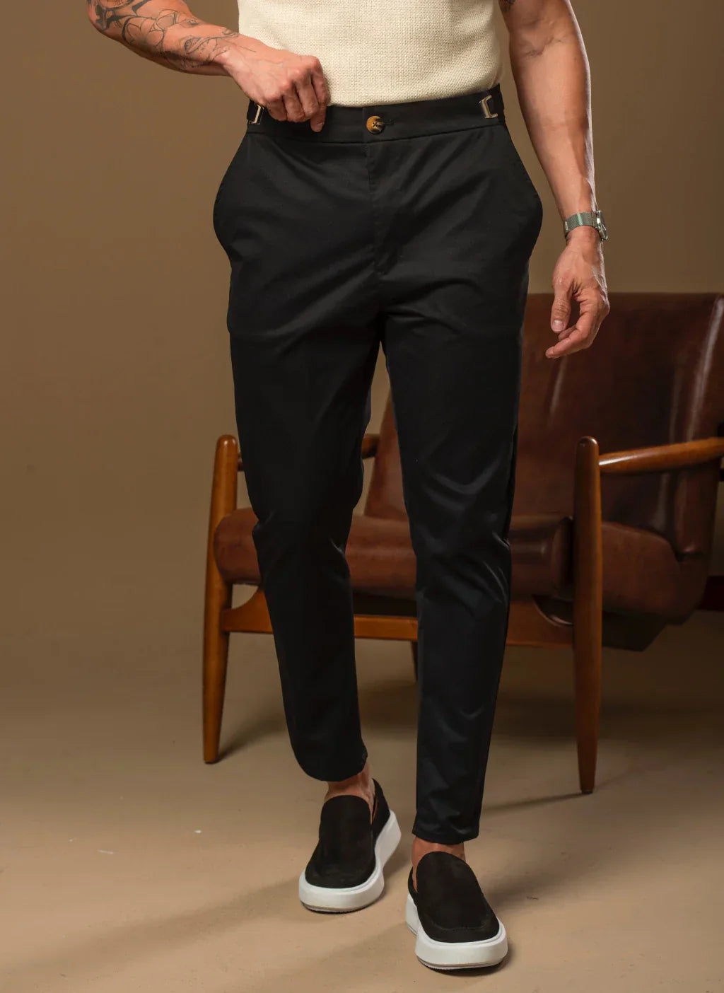 Calça Alfaiataria Masculina Mônaco com Ajuste – Kit com 3 Unidades